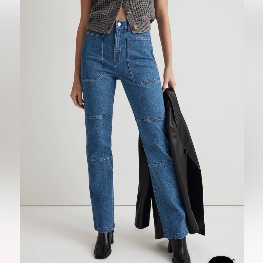 Madewell 90’ straight utility Blue Denim Straight-Leg Jeans size 32 - Picture 4 of 13